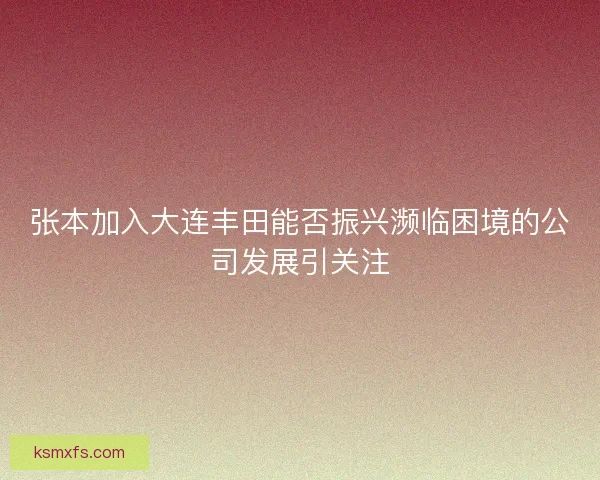 张本加入大连丰田能否振兴濒临困境的公司发展引关注