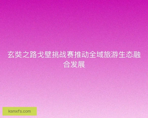 玄奘之路戈壁挑战赛推动全域旅游生态融合发展