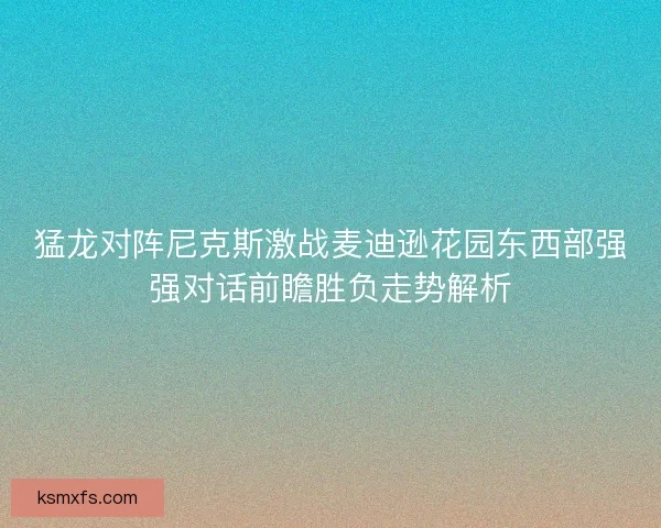 猛龙对阵尼克斯激战麦迪逊花园东西部强强对话前瞻胜负走势解析 猛龙对阵尼克斯激战麦迪逊花园东西部强强对话前瞻胜负走势解析